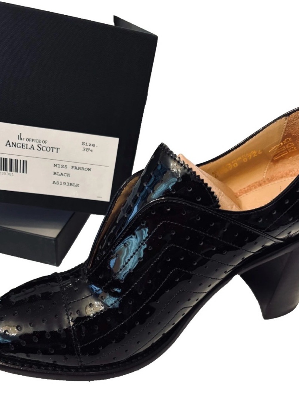 Office of Angela Scott Miss Farrow Black Patent Heels